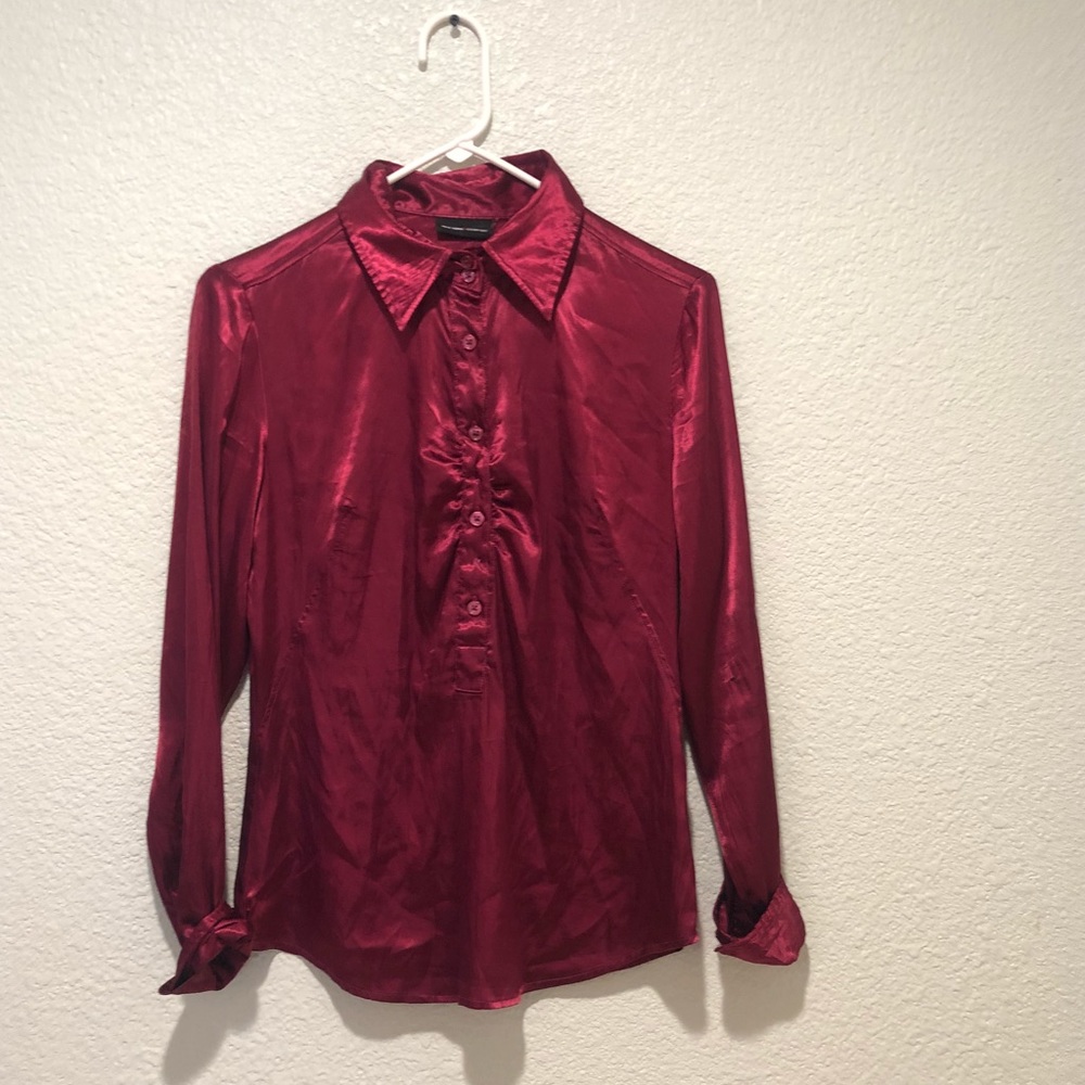 New York and Company metallic burgundy